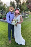 The top was too large, and I spent a lot of money to do the alterations, but it's fit well with my butt, and it was perfect for my wedding. - Li T.