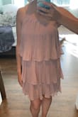 I really loved wearing this dress. I'm normally an XS but I read the reviews and decided to go with a SMALL and I'm glad. It fit perfectly. The dress is a tad short which worked out for me as I'm very petite. Super cute for a summer wedding!! - Melissa K.