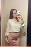 This skirt is so comfy but it is a bit tight around the belly area. - Cheyenne R.