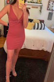 Just too tight. It was a bit too much for a wedding, too. I have a bigger booty so it was a struggle to get it zipped completely. If I had ordered a size up, it would've been a great dress to have for another occasion! - Molly C.