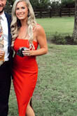 One of my favorite dresses! Wore it to a wedding and got a lot of compliments. Hugs your curves in all the right ways. Didn't have to wear a bra, and I normally need a lot of support but this dress held well. Gives your body shape, has an hourglass shape built into the dress. Love this!! - Breanna S.