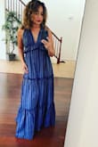 This dress is sooo comfortable!  I wore for a late lunch date with hubs and he loved it.  I also wore 3" sandal heels that helped with the perfect floor length of the dress.  I was ok with it touching the floor but it did not drag.  It was perfect. - Jessica O.