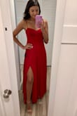 Loved this dress. It was long, flowy, and the slit was just the right amount of sexy. The length was pretty good especially since I'm so tall. I chose a different dress for my event, but I really did love this one. - Valerie V.