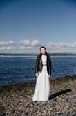 I wore this for my tiny COVID wedding ceremony. I loved it. It's so hard to find clothes that fit perfectly online, and this one really blew my mind. The skirt was too long but I got that fixed, so not an issue. - Jessica Y.