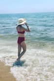 This hat is perfect for the beach! It's lightweight and comfortable and goes with any swim suit. I love the black tassel on the back too! - Chelsie C.