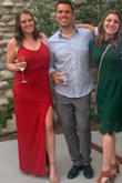 This dress was SO comfortable and fit like a glove! I wore it for a summer wedding and the light (but quality) fabric kept me cool and didn't show any sweat. I wore a strapless bra, which you could see the outline of in some pictures or while dancing, but overall, was happy I could wear a bra. The bottom part does hug your body so if you're not wearing shapers or spanx, beware the type of underwear you wear as you may be able to see the outline. The way the material is cut and gathers on your hips is extremely flattering, I honestly think this would look good on any body type. - Alexa C.