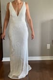 I have tried on 4 dresses from Lulus for my upcoming elopement. This one was probably my least favorite. There really isn't anything wrong with it but I just didn't love it like I did some of the others. If I went with this one I would probably have to have the top altered a bit because it fit pretty loose in that area on me. - Sierra T.