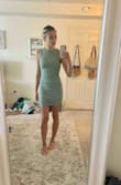 Love how you can adjust the length and tightness with the strings on the side of the dress! Fits beautifully and hides everything because of the ruched style. If you're small waisted but have a bigger bust, note the top is slightly tighter and I'm only a 32C. I'd size up if you have larger cups because you can always adjust the tightness with the sides. - Shannon D.