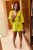 Love love this short set. You can dress it up or down. True to size. Make sure to take it to the cleaners to be cleaned. I washed it in wool lite and it seems to have shrunk some. - Monetheai W.