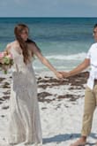 I usually wear a medium due to being tall, but a small would have worked much better for me! The train was a little too long almost on me, which made it hard to walk around in and it definitely got dirty before the wedding even started. Otherwise, it was a great dress! - Madison T.
