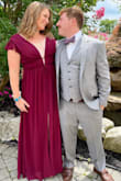 This dress was gorgeous, flattering and comfortable. It did require a little fashion tape to keep the sleeves from falling but overall it fit perfect and needed zero alterations. I actually had several people come up to me at a wedding and ask where it was from! Highly recommend, can't wait to wear this somewhere again. - Meurcie Z.
