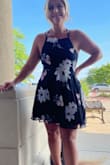 Our daughter ordered a different dress, which she loves, for a wedding. At that point, this one became available in her size so we surprised her with it for her July 4th birthday. She said "it feels fabulous", decided to wear it for a birthday dinner with her boyfriend, and ended with "it's absolutely gorgeous." I could tell that it fit her perfectly. It was a size large. - Ruth E.