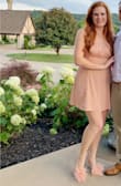 This dress is so stinking cute with the Lulus Harlee Pink Patent Feather High Heel Sandals!!!!!! I wore them to a wedding and was getting compliments all evening! The dress is short but as long as I didn't bend over, it was long enough to keep from showing anything while sitting and dancing. The fabric is soft and smooth, but it will hold a wrinkle from sitting - but that never bothered me! The straps are adjustable and there is a hidden back zipper. The ruched bust will hide if you prefer to go without a bra but it also works well with strapless sticky bras. The fabric didn't hold a water stain, it'll dry and look good as new. I absolutely recommend getting this dress!! - Alyssa F.