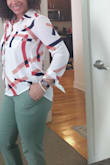 I am usually size xs with Lulus but since I've gained a few I sized up to small and the fit was perfecto!

The colors were not as bright as the pics on the site but still it's a beautiful blouse. - Naomi S.