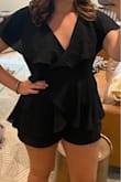This outfit was perfect for going out during a bachelorette party! I wanted something unique, but all black and this works perfectly. I will say despite being tall and a bit heavier, the outfit fit just right and was slightly snug on my mid section. - Rachel Y.