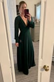 I love this dress!  I got this for my stepdaughter's 10/10/21 wedding in New England.  Fit is perfect, I don't need a bra and it's comfortable.  It's elegant & sexy in the back. - Laura C.