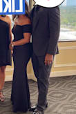 Got this dress for a formal black attire-only wedding! It fit perfectly on the top, but because I am so short I had the dress taken up and altered on the side so as to not lose the shape. I could not be happier with this dress and I was completely relaxed and felt beautiful all night!! - Jinna F.