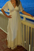 I wore this to a small engagement party my mother-in-law threw for me to meet some of their family. Pretty sure this dress made them like me that much more!! It is beautiful, flowy, thick, sturdy fabric. I am quite tall and with large heels it was a great length for me so it might be pretty long and tricky to hem for shorter gals. But totally worth it!!! - Julie E.