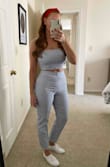 Perfect for the Fourth of July or just a fun summer night out! Hugs you in all the right places! The pants and top both run a tad on the large side, so I would size down. :) - Kristin M.