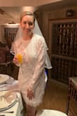I wore this for my Bridal Shower and received a TON of compliments. I am typically a medium, but ordered a size up, it was a bit too tight in the thighs, so for comfort I ordered the Large. But it was still so cute and comfortable. - Katie M.