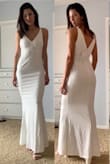 I bought this dress as an option for my wedding reception! The fit was incredible and I was shocked by the quality for the price. I did end up returning it because it wasn't quite special enough to be bridal. Our guest of honor ended up wearing it in a different color and she looked perfect! - Lindsey V.
