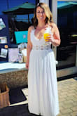 I cannot believe how many compliments I received on this dress! I wore it for one of my bridal showers and so many people said I could wear it for my wedding, haha (perfect if you were having a beach wedding)! The only thing is I couldn't wear a bra with this one and had to find some type of bra cups, but it all worked out! Definitely buy this dress, it's beautiful! - Amanda Z.