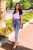This top goes with everything! I love a square neckline but they're hard to find sometimes! I love the fact that its a body suit. Can dress it up or now. So obsessed. - Grace H.