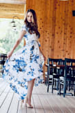 I wore this dress to my bridal shower and then again for a photo shoot. I received so many compliments on this dress. It is not see through if you are wearing nude under garments. I wore 4 inch heels and then a pair of 2 inch block heels (both from Lulus) and the dress was still the right length without needing to be hemmed. I would suggest a safety pin if you want a more modest look or wearing a plunge bra so that nothing will show. Otherwise it was a great fit and looking forward to wearing it over and over again! - Celine D.