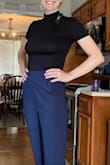 Looks so good with the pants I bought! Love how it fits! Didn't notice it being see through either - Kaylin T.