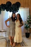 This dress was absolutely perfect! The color and material is beautiful. It was Form fitting in the waist which was perfect. The top was a little loose in fabric even for me being heavy chested. I just used fabric/body tape and it held perfectly! I love the slit too. - Beverly G.