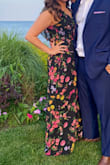 Loved this jumpsuit! A bit long, but perfect length with heels so no need to hem (I'm 5'4" and wearing flats in the picture). Very flattering and well made. Perfect for any summer occasion. - Ricki H.