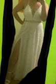 This dress fit so perfectly!!! I bought it for my courthouse wedding in august and I will be using it for wedding photos in Paris! I bought a belt to go with it to make it look more bridal. I usually buy XL for most items but the Large worked great for me. - Sarah B.