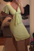 I always struggle with dresses that will fit my bust but this one did!!! Color is amazing and it fits great. Has a bit of extra room in the waist but I like that it's not super tight. Love it!! - Janey L.