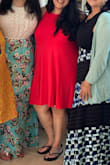 This dress is easy to pair and has a great pop of color. I love that with my covid weight gains it still looks good and is easy to wear. - Asha K.