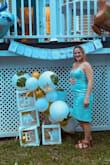 I ordered this dress for my baby shower, usually from Lulu's I order an XS or S but this time I went with a medium to accommodate my growing belly, butt and bust. I wore it for the shower at 6 months (we are moving out of state in a few weeks) and got lots of compliments, its such a beautiful color and great quality. I probably could've gotten away with a small because it was still pretty loose and the straps kept falling down, but I plan on wearing it to at least one if not 2 weddings during the rest of this pregnancy so I will still have room to grow! - Rachel B.