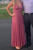 I love this dress so much! The color is beautiful and I love being able to style the top to my preference. - Jessica G.