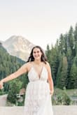 I wore this dress for my engagement photos and I absolutely love this dress! Pictures don't do enough justice to show how beautiful this dress really is. Will wear it again in the future! Fits very well, and flattering for my body shape. - Kathy T.