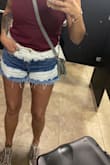 They are better that the picture to be honest& the fit is WONDERFUL!!! I like to wear them with a shirt or tank tucked in and a belt to really show off the whole pattern of the shorts!! - Misty G.