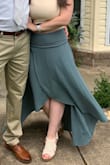 Wore this skirt to a wedding. Ordered a medium and it fit just a bit too loose when I first tried it on. Thought to myself that I should have ordered a small. Once I washed and dried the skirt, it fit perfectly at my waist and was at the perfect length.
Be sure to grab a steamer to get the wrinkles out. So worth the extra 2 minutes of steam. - Elizabeth G.