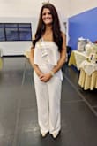 I purchased this outfit for my bridal shower. Being a tall girl, I was nervous it wouldn't be long enough. I ordered a size L, and it fit like a glove! I got so many compliments on this outfit! Love love love! - Jessica L.