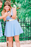 I loved this dress, cute color, and very functional/I could dance like the wild child I am. Some may think this dress is a little plain but I dressed it up with gold accents, and I got so many complements. - Kylie H.