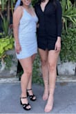 I'm typically a Medium in tight dresses but after reading the reviews I decided to try the Small and I'm glad I did. I wore this for my bachelorette party and it did not disappoint. - Mariana M.
