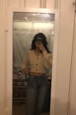 I love how this cardigan looks unbuttoned! It is not too cropped but still shows a tad of skin. Very thick and great quality! - Brianna Z.