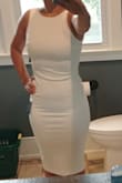 Based on reviews I wasn't sure which size to order. I ordered XS which it did fit perfectly, however I like to be able to move comfortably in a dress. I should have ordered Small, other than that I ABSOLUTELY LOVE IT. There is an underline fabric under which helps the transparency. Perfect for my city hall weeding! - Fabiana D.