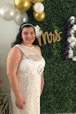 This dress is so beautiful with a very detailed, intricate design. I wore it to my bridal shower and got lots of compliments. My only complaint was how long the upper section is. None of my bras were completely covered by the dress from the top. Thankfully, the bra I wore was nude so it didn't show much in photos, but I was constantly having to pull the straps up. Despite this, I still love the dress! - Maria K.