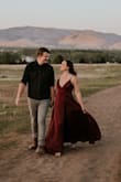 This dress is so beautiful and was comfortable to wear for my engagement photos!  The color also made it look so elegant in the spring mountain weather. I can't wait to wear it again. - Madison T.