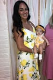 This lemon dress was to die for! It fit very well even with my large bust due to breastfeeding. The length was perfect in a pair of 3inch heels! The pattern was a hit at my daughter's Sip & See party! - Martha G.