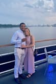I absolutely loved this jumpsuit. I wore it for a semi-formal boat cruise dinner and it was perfect for the occasion. I think it would be great for a wedding too! The color is a very pretty dusty mauve and the pants hit about ankle length for me. It fit true to size and I got so many compliments on it! - Barbara C.
