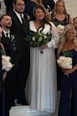 this dress was a dream come true for my July "I do's!!" I spend nearly $3,000 on a designer dress that had some serious negative vibes attached to it.. then I found this gem about two weeks before my wedding.. put it on & CRIED!! I fell in love IMMEDIATELY. the long sleeves barely interfered with the 90° weather that day & the silhouette complemented my waistline like no other dress has.. the compliments I received will never be forgotten.. I wish I could wear it again!! still SO in love with this BEAUTIFUL gown!! - Ashley K.