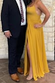 Needed a wedding guest dress that was "black tie" worthy but also accommodating to the hot month of July here in TX! This fits the bill perfectly! The length was slightly long for me, even in 3' sandals - and I am 5'5" just something to consider. - Regina R.
